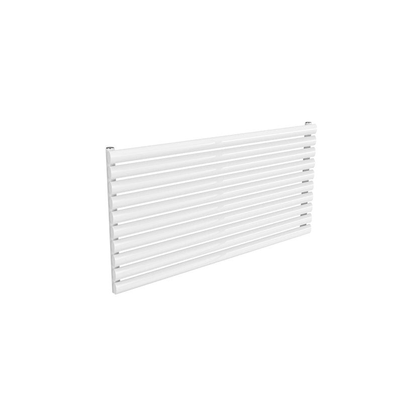 Single / White / 590 x 1200 mm Reina Nevah Mild Steel Designer Radiator Horizontal