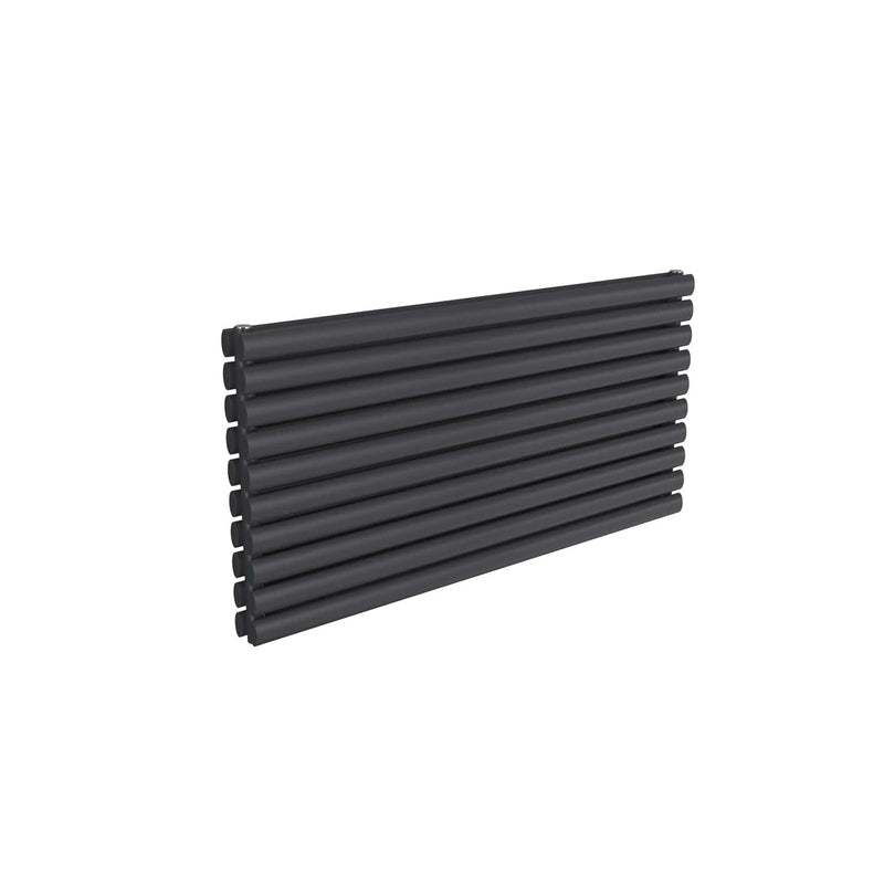 Double / Anthracite / 590 x 1200 mm Reina Nevah Mild Steel Designer Radiator Horizontal