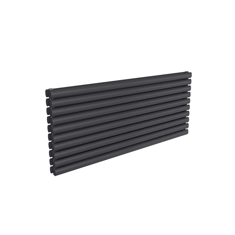 Double / Anthracite / 590 x 1400 mm Reina Nevah Mild Steel Designer Radiator Horizontal