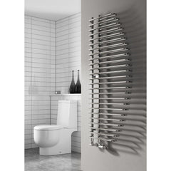 Reina Nola Vertical Designer Chrome Towel Rail Steel Radiator