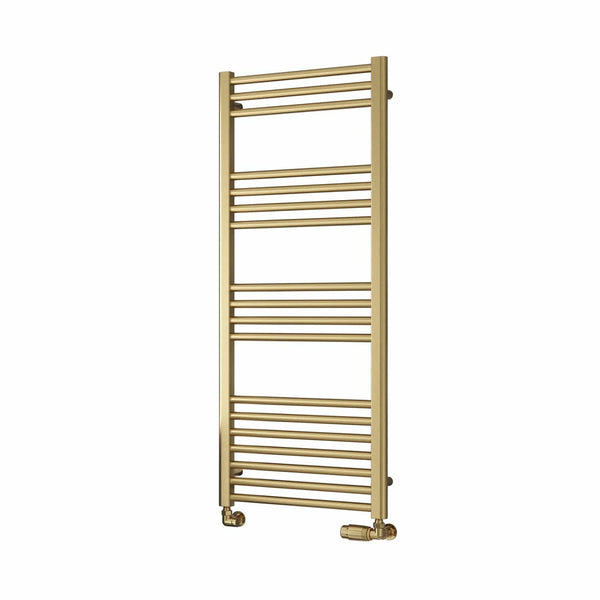 1200 x 500 mm Reina Ottone Brushed Brass Flat Designer Towel Rail