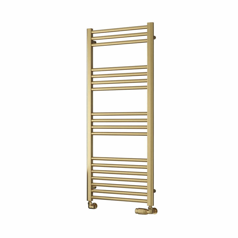 1200 x 500 mm Reina Ottone Brushed Brass Flat Designer Towel Rail