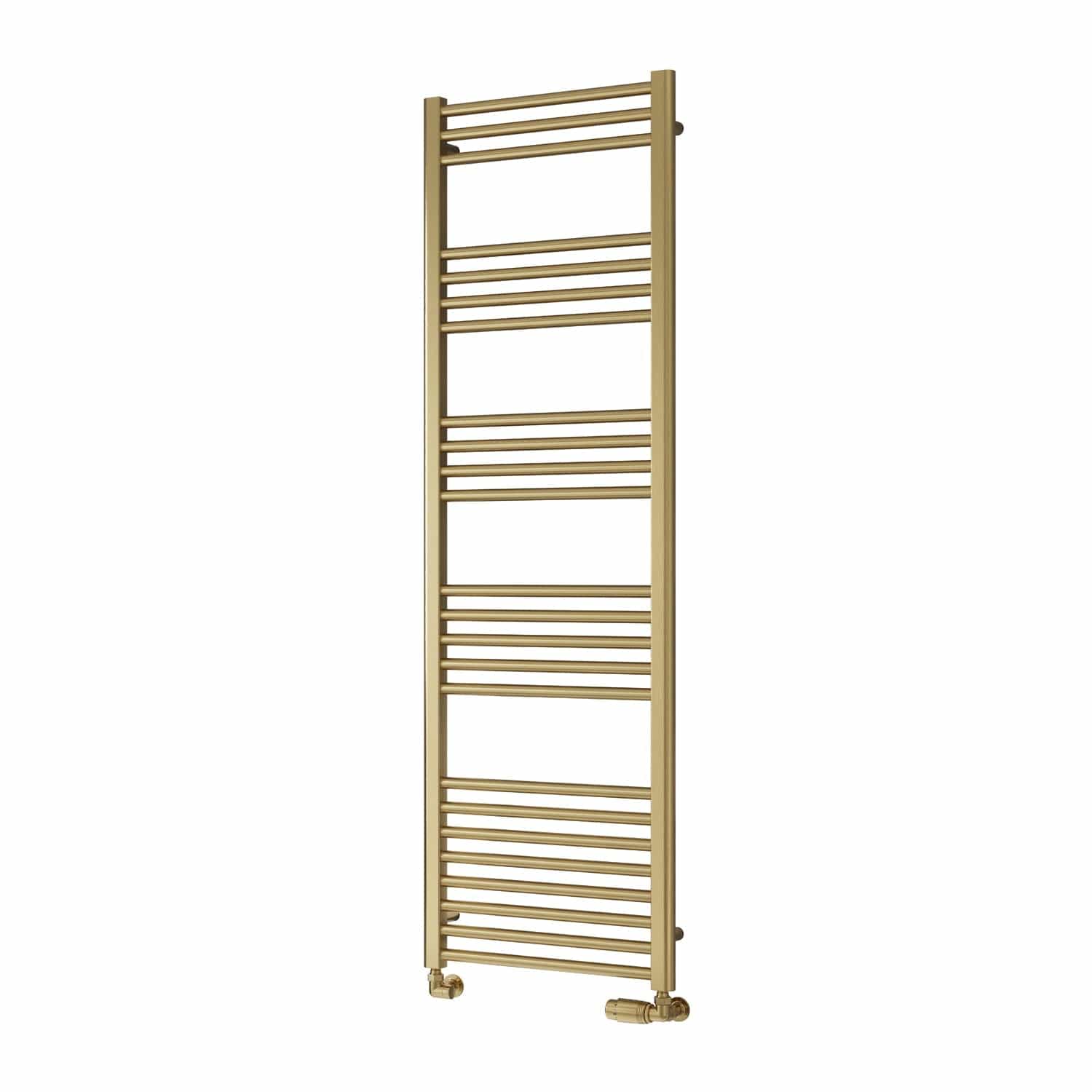 1600 x 500 mm Reina Ottone Brushed Brass Flat Designer Towel Rail