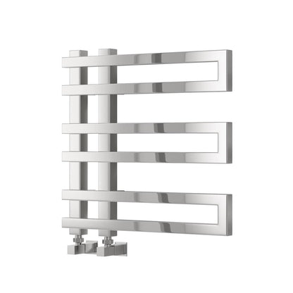 Chrome / 530 x 530mm Reina Pietra Mild Steel Chrome and Anthracite Vertical Designer Radiator