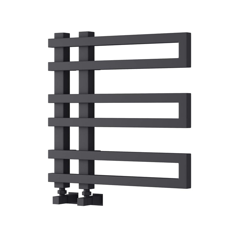 Anthracite / 530 x 530mm Reina Pietra Mild Steel Chrome and Anthracite Vertical Designer Radiator