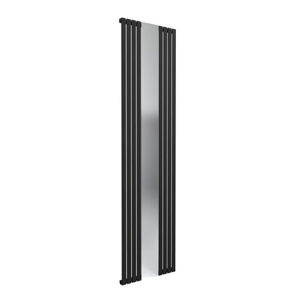 Black Reina Reflect Vertical Steel Designer Radiator