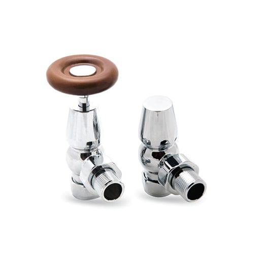 Reina Surrey Chrome Angled Valve For Heated Towel Rail or Radiator