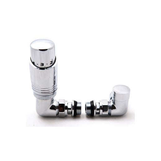 Reina TRV Chrome Corner Valve For Heated Towel Rail With Lockshield