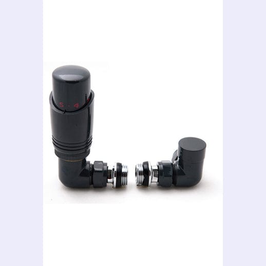 Reina TRV Corner Valve Anthracite For Heated Towel Rail With Lockshield