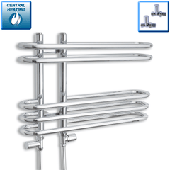 With Straight Valve Salina 600 x 400 Designer Heated Chrome Towel Radiator