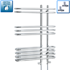 With Straight Valve Salina 600 x 800 Designer Heated Chrome Towel Radiator