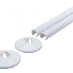 White 200mm Talon Snappit Towel Rail Radiator Pipe Covers Collars Black, White, Chrome, Anthracite