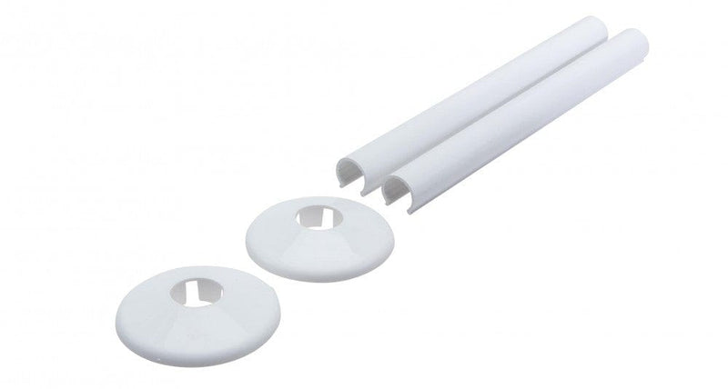 White 200mm Talon Snappit Towel Rail Radiator Pipe Covers Collars Black, White, Chrome, Anthracite