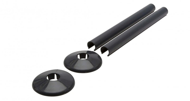 Anthracite 200mm Talon Snappit Towel Rail Radiator Pipe Covers Collars Black, White, Chrome, Anthracite