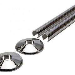 Chrome 200mm Talon Snappit Towel Rail Radiator Pipe Covers Collars Black, White, Chrome, Anthracite