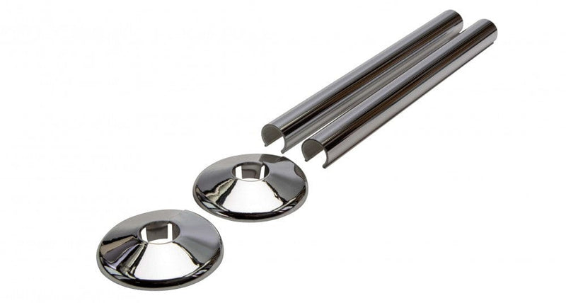 Chrome 200mm Talon Snappit Towel Rail Radiator Pipe Covers Collars Black, White, Chrome, Anthracite