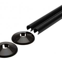 Black 200mm Talon Snappit Towel Rail Radiator Pipe Covers Collars Black, White, Chrome, Anthracite