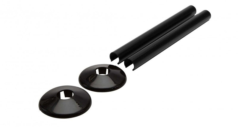 Black 200mm Talon Snappit Towel Rail Radiator Pipe Covers Collars Black, White, Chrome, Anthracite