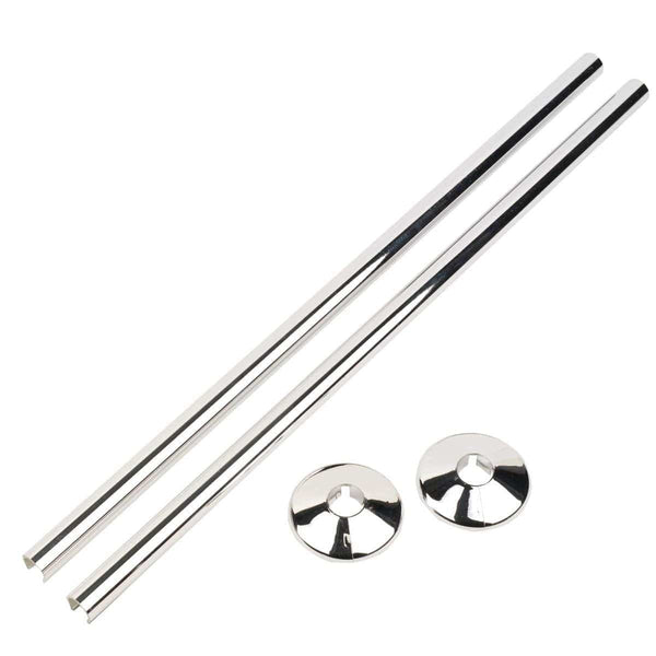 Chrome 500mm Talon Snappit Towel Rail Radiator Pipe Covers Collars Black, White, Chrome, Anthracite