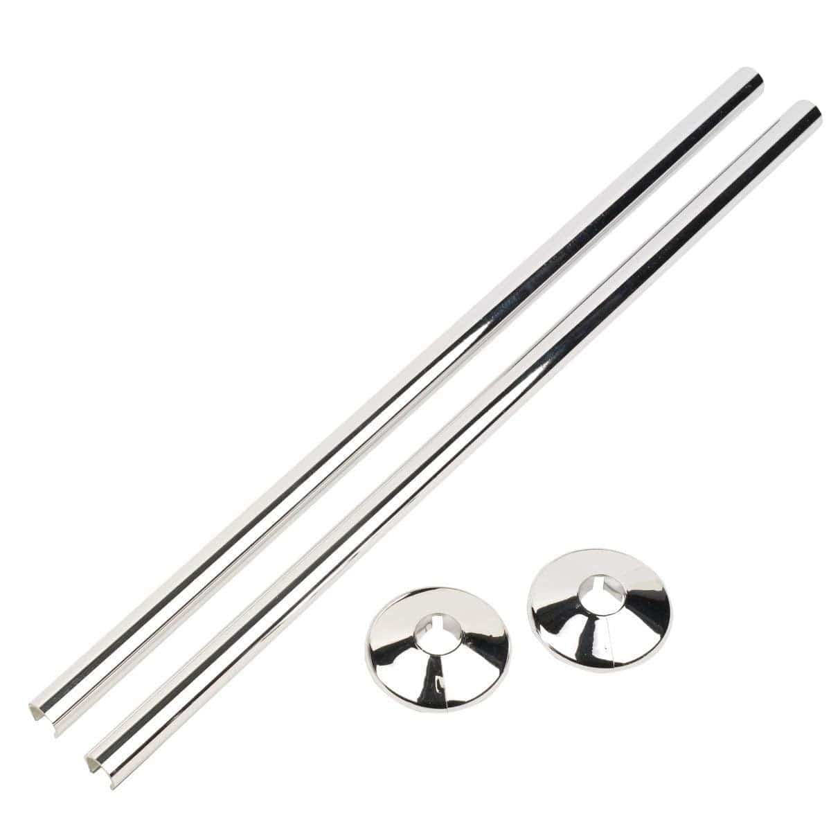Chrome 500mm Talon Snappit Towel Rail Radiator Pipe Covers Collars Black, White, Chrome, Anthracite