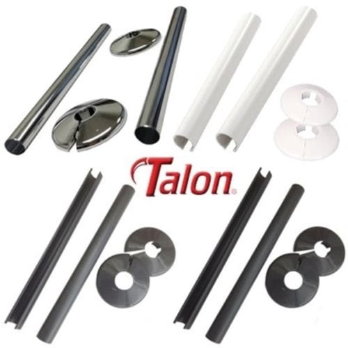 Talon Snappit Towel Rail Radiator Pipe Covers Collars Black, White, Chrome, Anthracite
