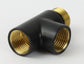 Black Towel Radiator T-Piece Dual Fuel Adaptor Chrome-White-Black