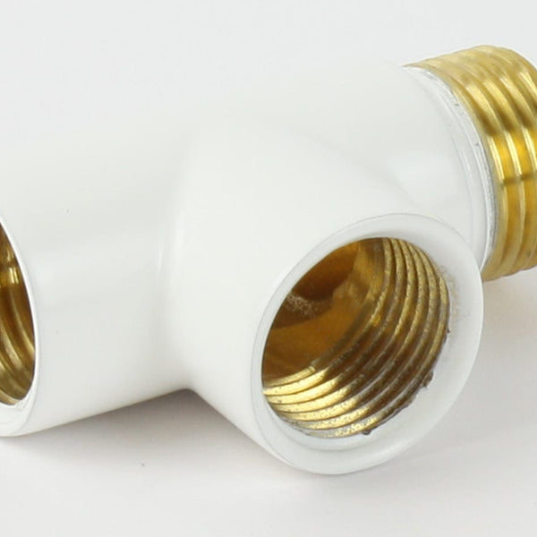 White Towel Radiator T-Piece Dual Fuel Adaptor Chrome-White-Black