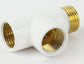 White Towel Radiator T-Piece Dual Fuel Adaptor Chrome-White-Black