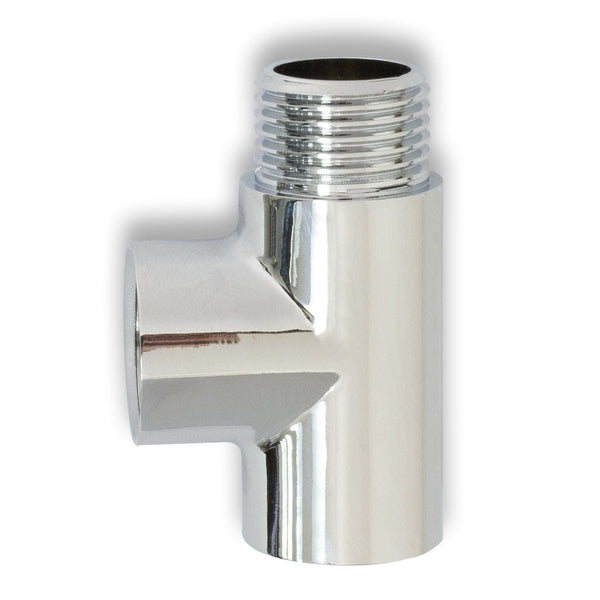 Chrome Towel Radiator T-Piece Dual Fuel Adaptor Chrome-White-Black