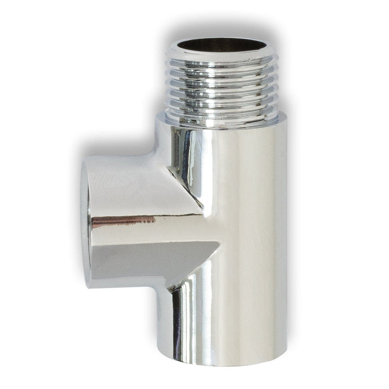 Chrome Towel Radiator T-Piece Dual Fuel Adaptor Chrome-White-Black