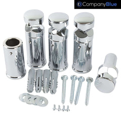 Chrome / Without Plugs Universal Wall Brackets for Heated Towel Rail Radiator Chrome, Black or White