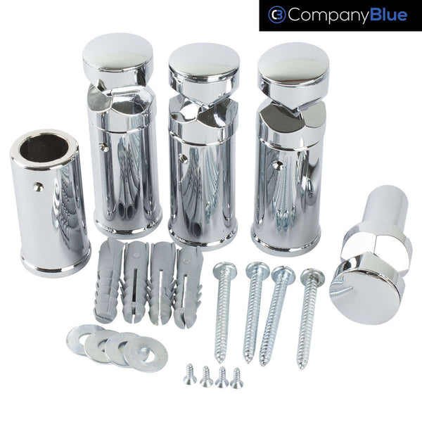 Chrome / Without Plugs Universal Wall Brackets for Heated Towel Rail Radiator Chrome, Black or White
