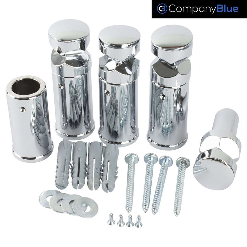 Chrome / Without Plugs Universal Wall Brackets for Heated Towel Rail Radiator Chrome, Black or White