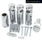 Chrome / Without Plugs Universal Wall Brackets for Heated Towel Rail Radiator Chrome, Black or White