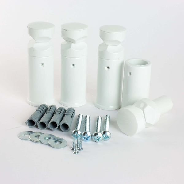 White / Without Plugs Universal Wall Brackets for Heated Towel Rail Radiator Chrome, Black or White