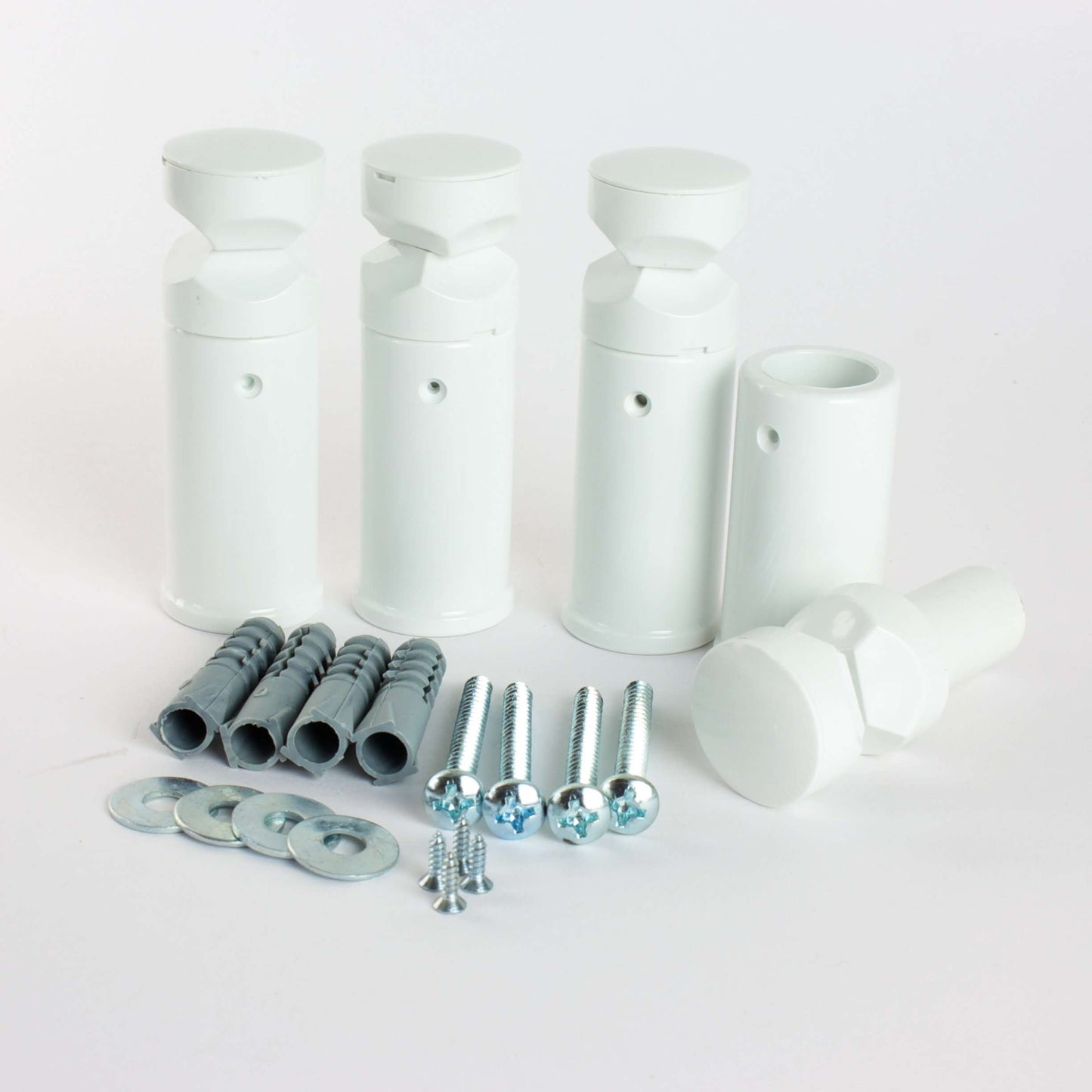 White / Without Plugs Universal Wall Brackets for Heated Towel Rail Radiator Chrome, Black or White
