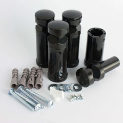 Black / Without Plugs Universal Wall Brackets for Heated Towel Rail Radiator Chrome, Black or White