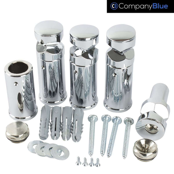 Chrome / With Plugs Universal Wall Brackets for Heated Towel Rail Radiator Chrome, Black or White