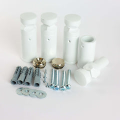 White / With Plugs Universal Wall Brackets for Heated Towel Rail Radiator Chrome, Black or White