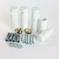 White / With Plugs Universal Wall Brackets for Heated Towel Rail Radiator Chrome, Black or White