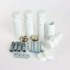 White / With Plugs and Caps Universal Wall Brackets for Heated Towel Rail Radiator Chrome, Black or White