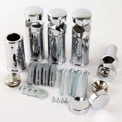 Chrome / With Plugs and Caps Universal Wall Brackets for Heated Towel Rail Radiator Chrome, Black or White