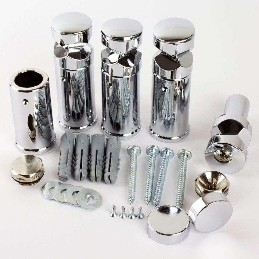 Chrome / With Plugs and Caps Universal Wall Brackets for Heated Towel Rail Radiator Chrome, Black or White
