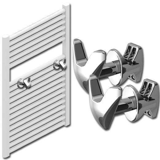Chrome V Shape Peg Extra Hanger Hooks For Heated Towel Rail Radiators White / Chrome