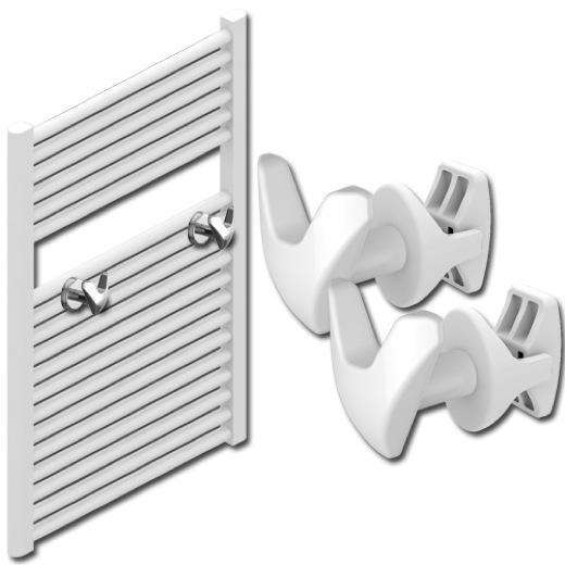 Chrome V Shape Peg Extra Hanger Hooks For Heated Towel Rail Radiators White / Chrome